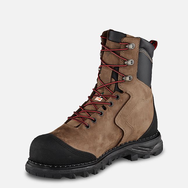 Red Wing Burnside 8-inch Impermeabili CSA Stivali da Lavoro Uomo Marroni | 5793-QXPFV