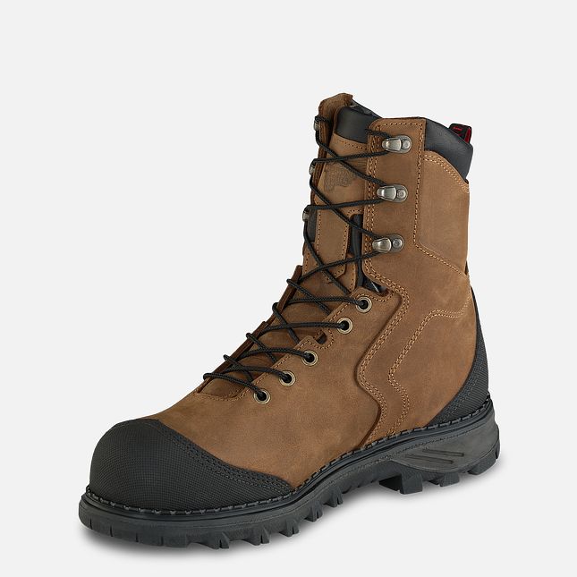 Red Wing Burnside 8-inch Impermeabili Scarpe Antinfortunistiche Uomo Marroni | 8045-DXZBO