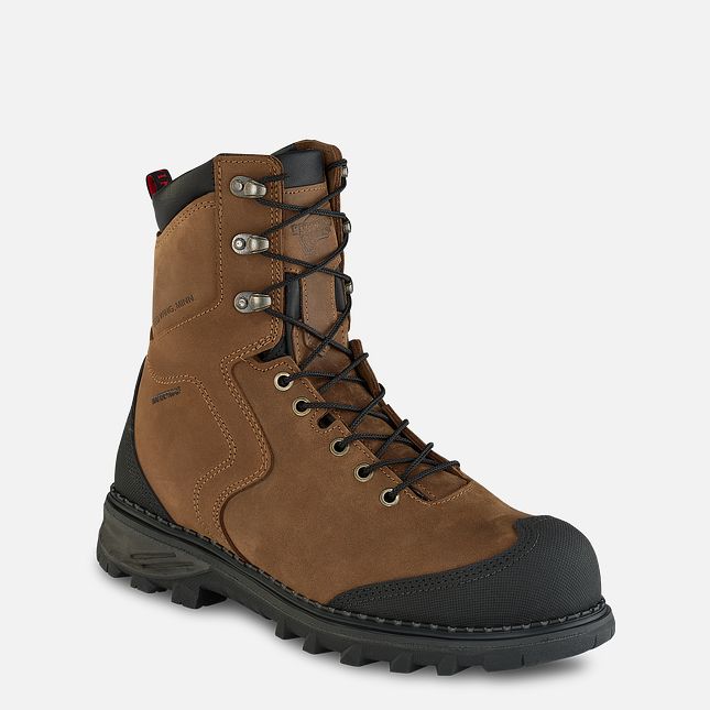 Red Wing Burnside 8-inch Impermeabili Scarpe Antinfortunistiche Uomo Marroni | 8045-DXZBO