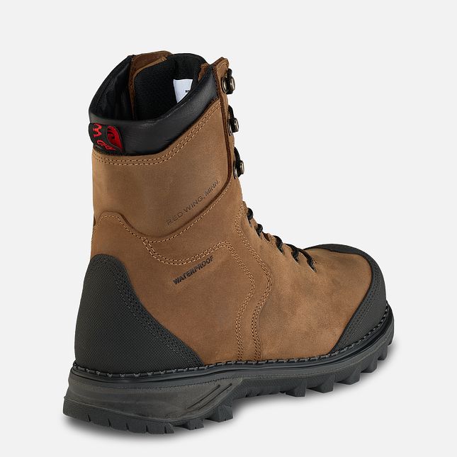 Red Wing Burnside 8-inch Impermeabili Stivali da Lavoro Uomo Marroni | 1042-ANMDR