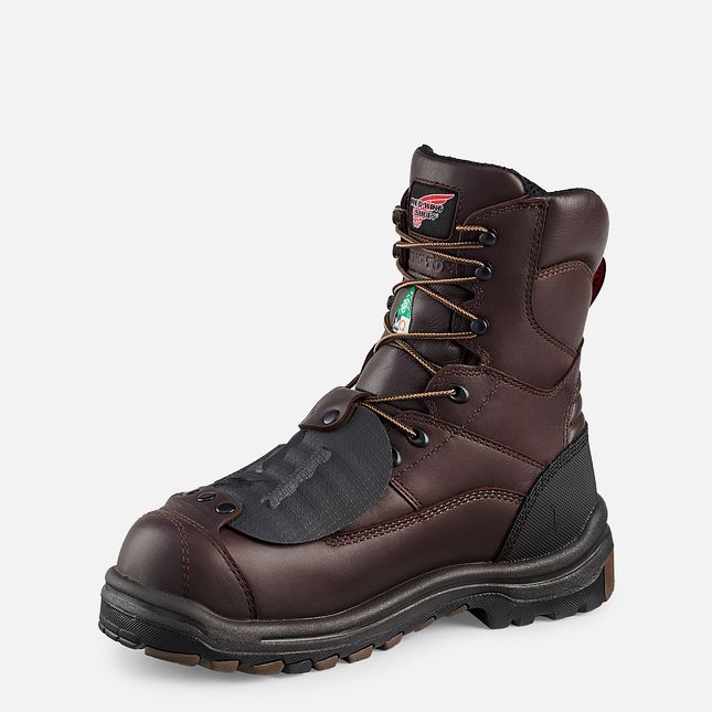 Red Wing King Punta® 8-inch CSA Metguard Scarpe Impermeabili Uomo Marroni | 5143-GAQPJ