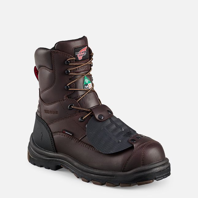 Red Wing King Punta® 8-inch Impermeabili CSA Metguard Stivali da Lavoro Uomo Marroni | 3672-IZHBT