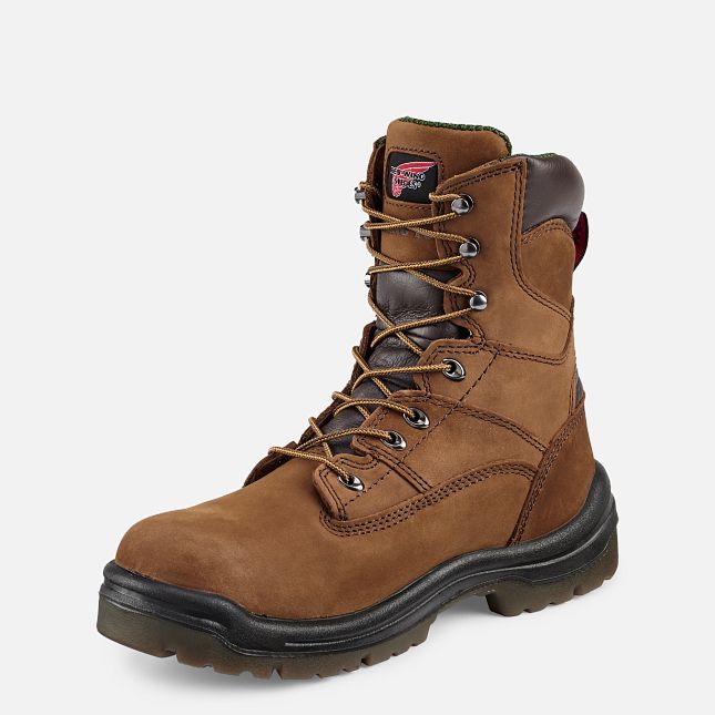 Red Wing King Punta® 8-inch Impermeabili Stivali da Lavoro Uomo Marroni | 5419-EYUJR