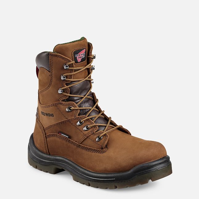 Red Wing King Punta® 8-inch Impermeabili Stivali da Lavoro Uomo Marroni | 5792-QOPHB