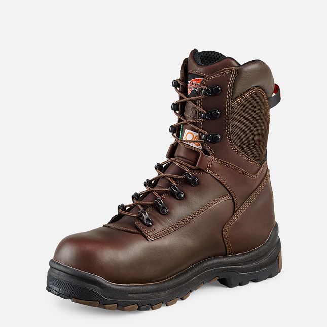 Red Wing King Punta® 8-inch Insulated CSA Scarpe Impermeabili Uomo Marroni | 6172-SQTIU