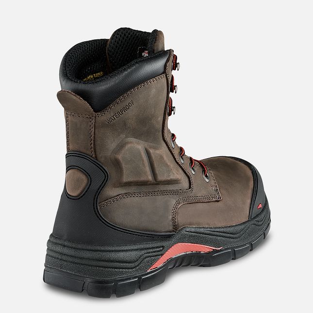 Red Wing King Punta® Adc 8-inch Insulated CSA Scarpe Impermeabili Uomo Marroni | 3075-YULJQ