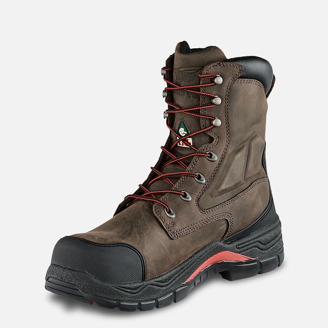 Red Wing King Punta® Adc 8-inch Insulated CSA Scarpe Impermeabili Uomo Marroni | 3075-YULJQ