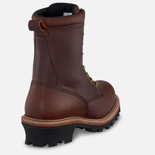 Red Wing Loggermax 9-inch Impermeabili, Logger Stivali da Lavoro Uomo Marroni | 3625-YQSPO