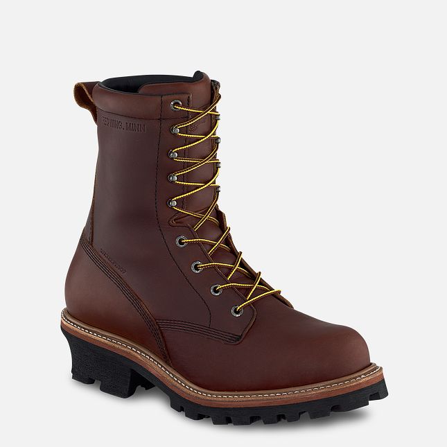 Red Wing Loggermax 9-inch Impermeabili, Logger Stivali da Lavoro Uomo Marroni | 3625-YQSPO