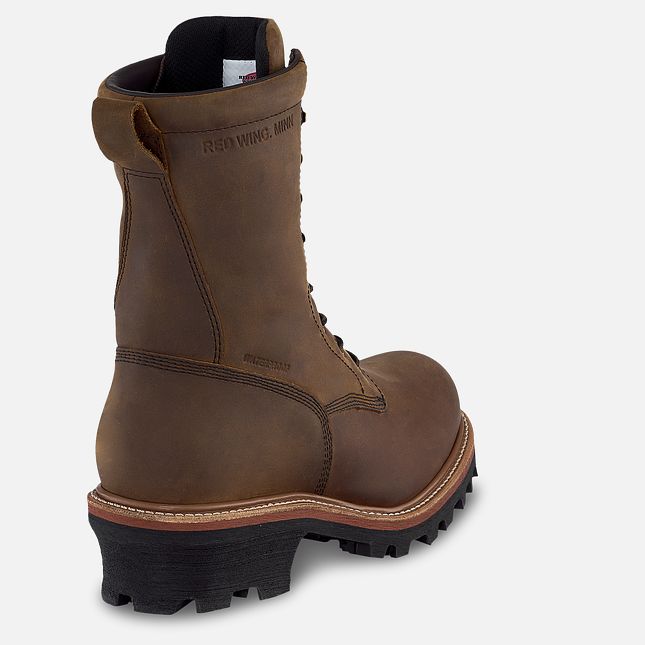 Red Wing Loggermax 9-inch Impermeabili, Logger Stivali da Lavoro Uomo Marroni | 9482-AJUFY