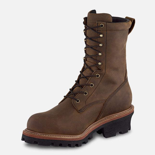 Red Wing Loggermax 9-inch Impermeabili, Logger Stivali da Lavoro Uomo Marroni | 9482-AJUFY