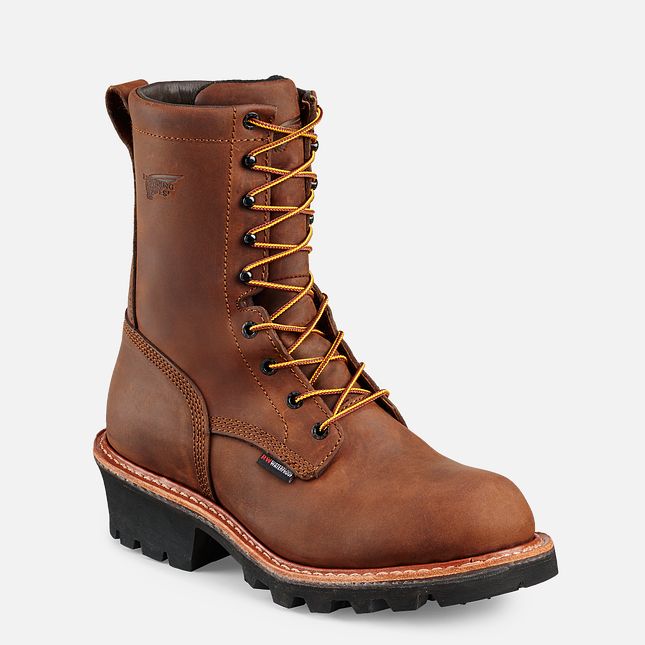 Red Wing Loggermax 9-inch Impermeabili Stivali da Lavoro Uomo Marroni | 3548-DNYEV