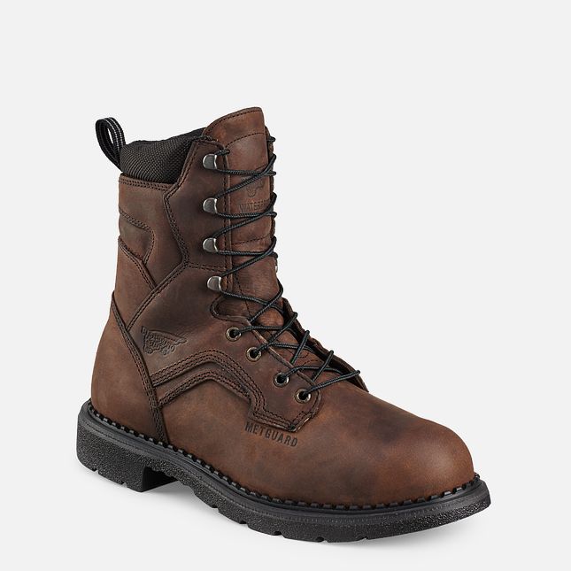 Red Wing Supersole® 8-inch Impermeabili Metguard Stivali da Lavoro Uomo Marroni | 5728-ULXST