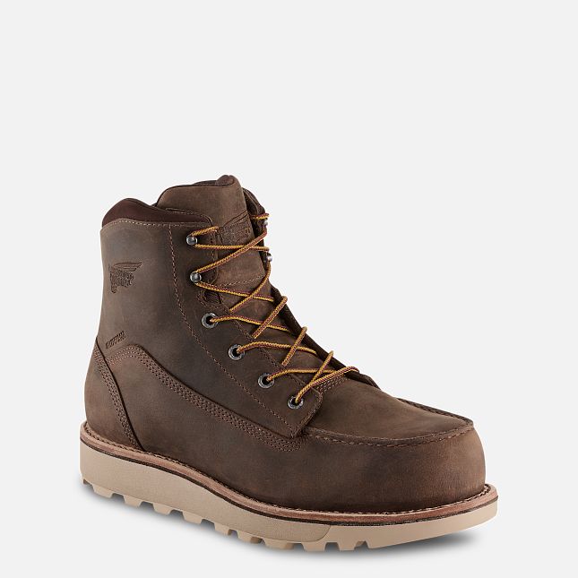 Red Wing Traction Tred Lite 6-inch Impermeabili Stivali da Lavoro Uomo Marroni | 7029-MZKGS