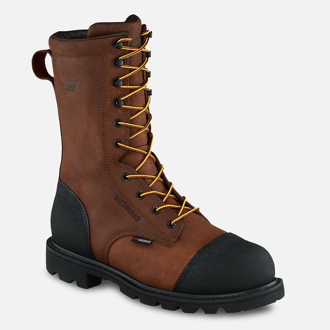 Red Wing Truwelt 10-inch Impermeabili Metguard Stivali da Lavoro Uomo Marroni | 7231-JSFMR