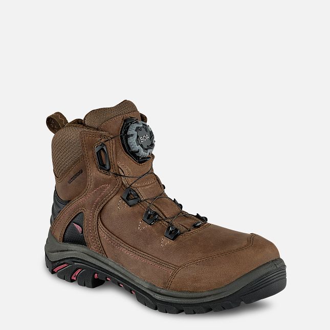 Red Wing Tradeswoman 6-inch Impermeabili Stivali da Lavoro Donna Marroni | 0893-HCFMT